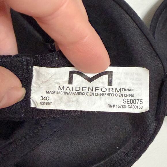 Maidenform Women’s 34C Black Push-Up Bra Self Expressions SE0075 Underwire Lace - Picture 3 of 3